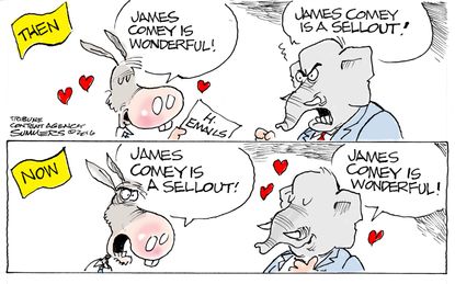 Political cartoon U.S. FBI Director James Comey