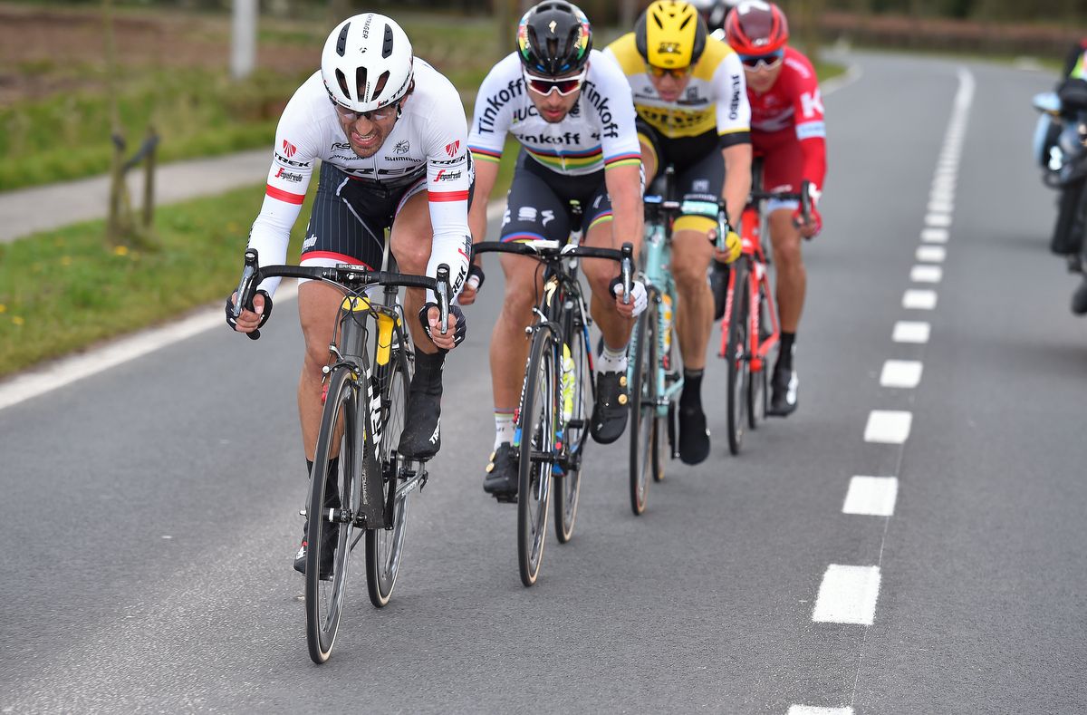 Fabian Cancellara does a turn on the front