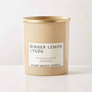 ginger and lemon scented candle pot