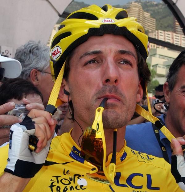 Fabian Cancellara buckles up prior to the start in Monaco.