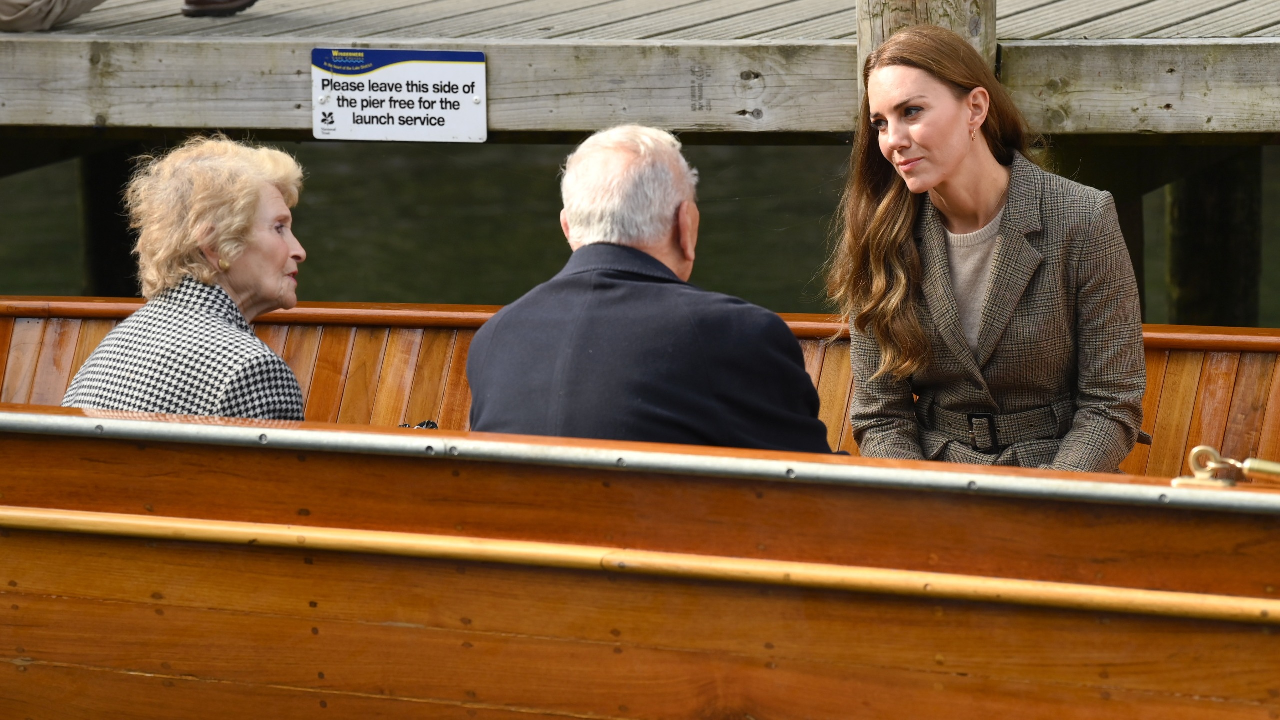 Catherine, Princess of Wales on a boat trip with two of the &amp;lsquo;Windermere Children&amp;rsquo;, a group of 300 child Holocaust survivors who came to stay in the Lake District in 1945
