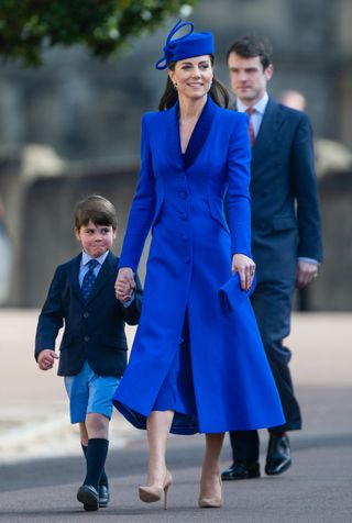The Princess of Wales with Princess Charlotte and Prince Louis at Easter service