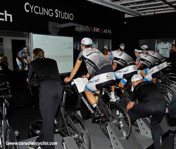 Testing out the new set up at the Spidertech Powerwatts Studio