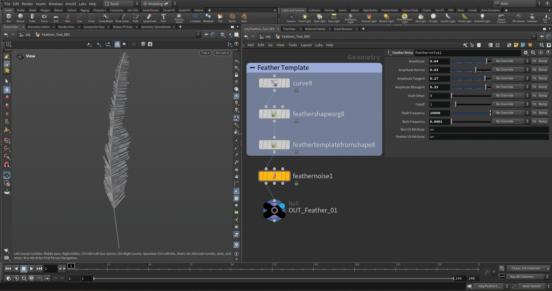 Follow Mario Leone's tutorial to use Houdini 20 feather tool, image 8