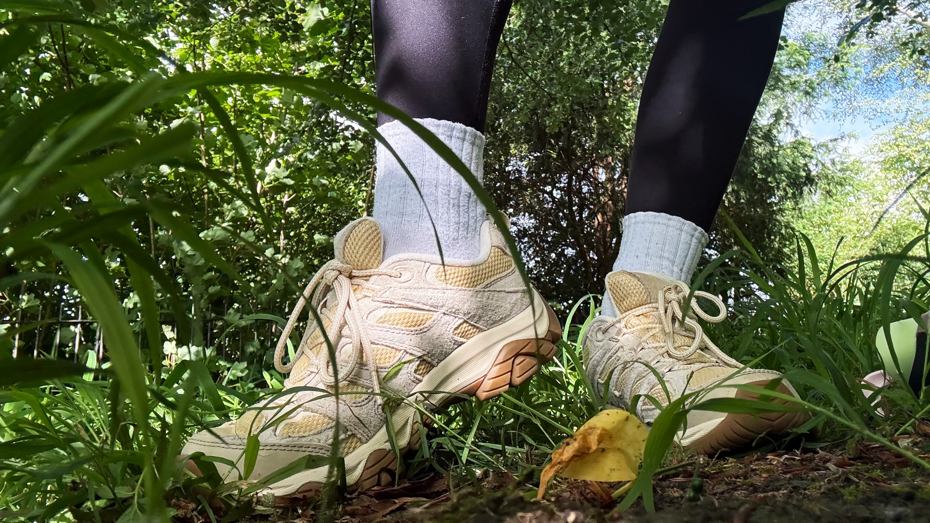 a photo of the merrell moab shoes photographed outside