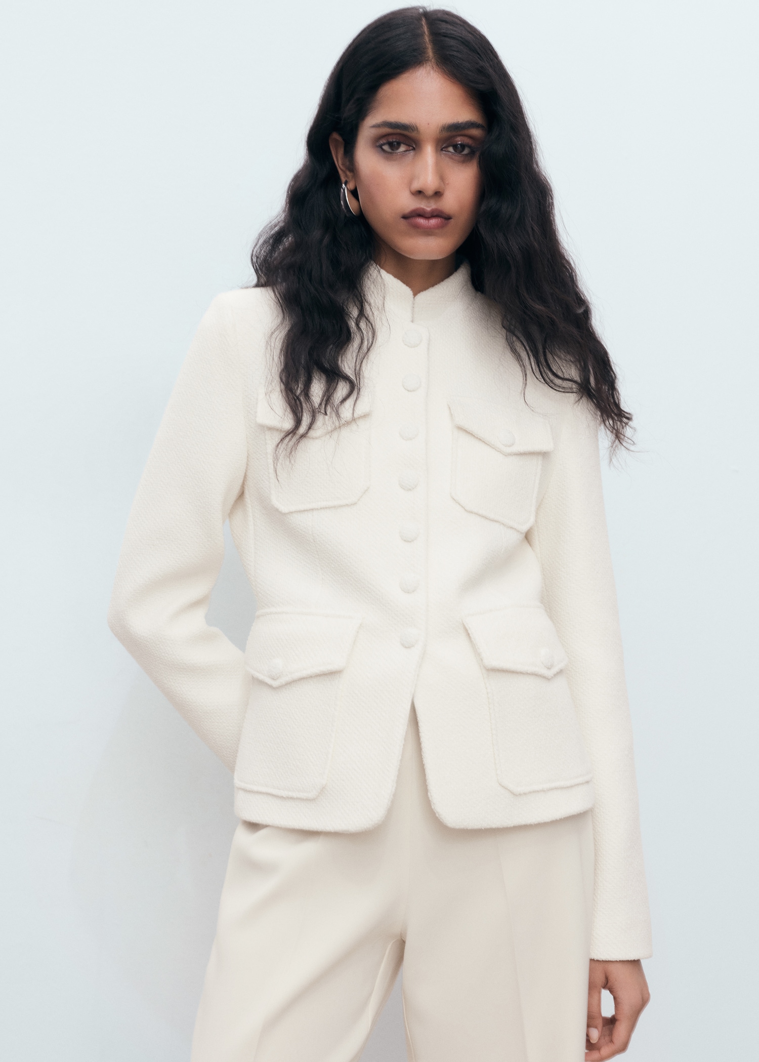 Bouclé Jacket With Pockets - Women | Mango United Kingdom