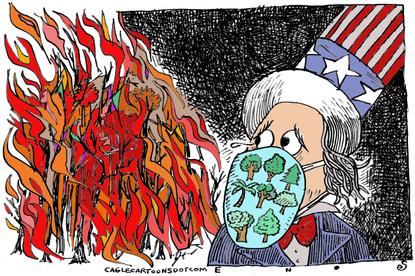 Editorial Cartoon U.S. western wildfires