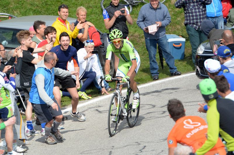 Ivan Basso time trialling on stage 19 of the 2014 Giro