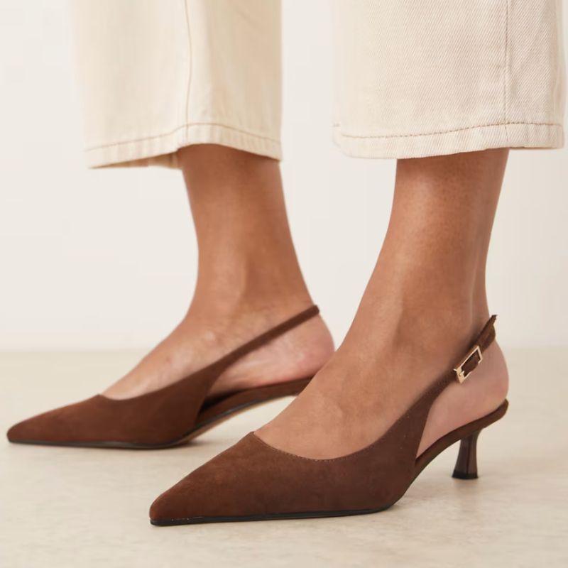 ASOS , Skip Slingback Kitten Heel Shoes