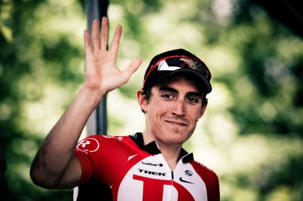 Matthew Busche (RadioShack) climbs on the podium after his third place today.