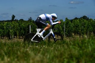 Team GroupamaFDJs Stefan Kung of Switzerland rides during the 20th stage of the 108th edition of the Tour de France cycling race a 30 km time trial between Libourne and SaintEmilion on July 17 2021 Photo by Philippe LOPEZ AFP Photo by PHILIPPE LOPEZAFP via Getty Images