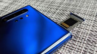 Blue phone and SD card