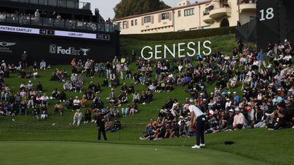 Luke List putts on the 18th hole during the 2024 Genesis Invitational at Riviera Country Club