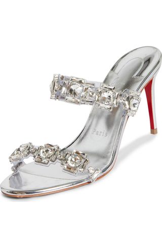 Just Jewel Crystal Embellished Stiletto Sandal