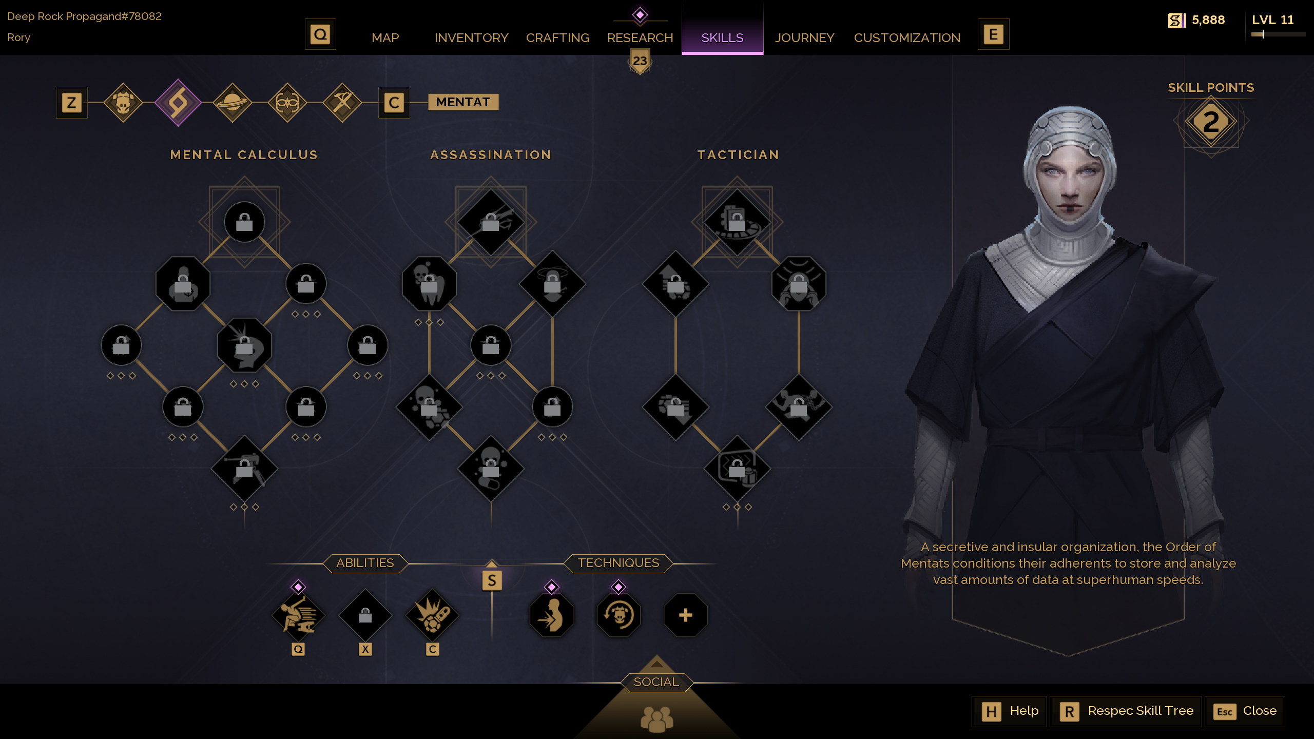 Best Dune: Awakening homeworld, caste, and mentor - The Mentat skill tree.