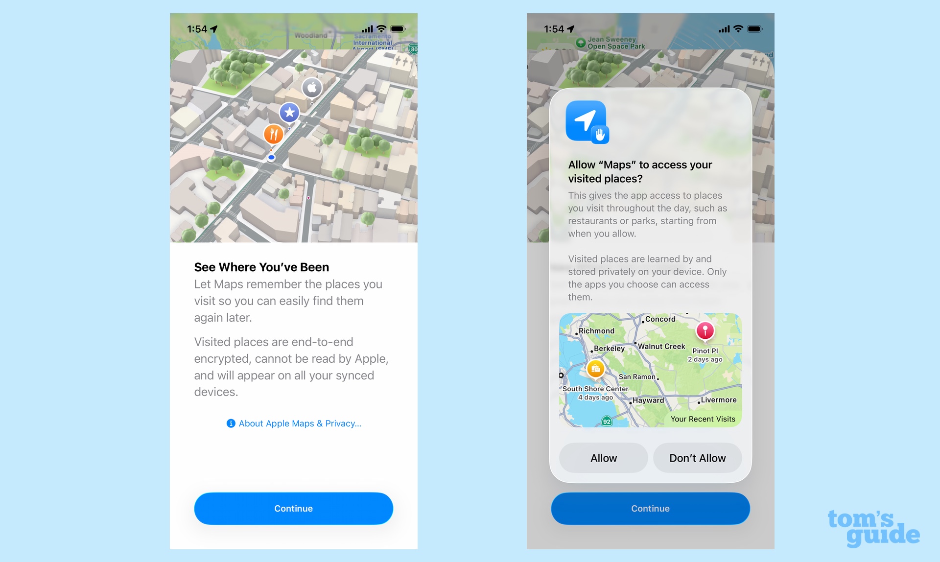 opting in to visited places in ios 26 maps