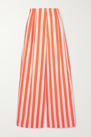 La DoubleJ Striped cotton-poplin wide-leg pants