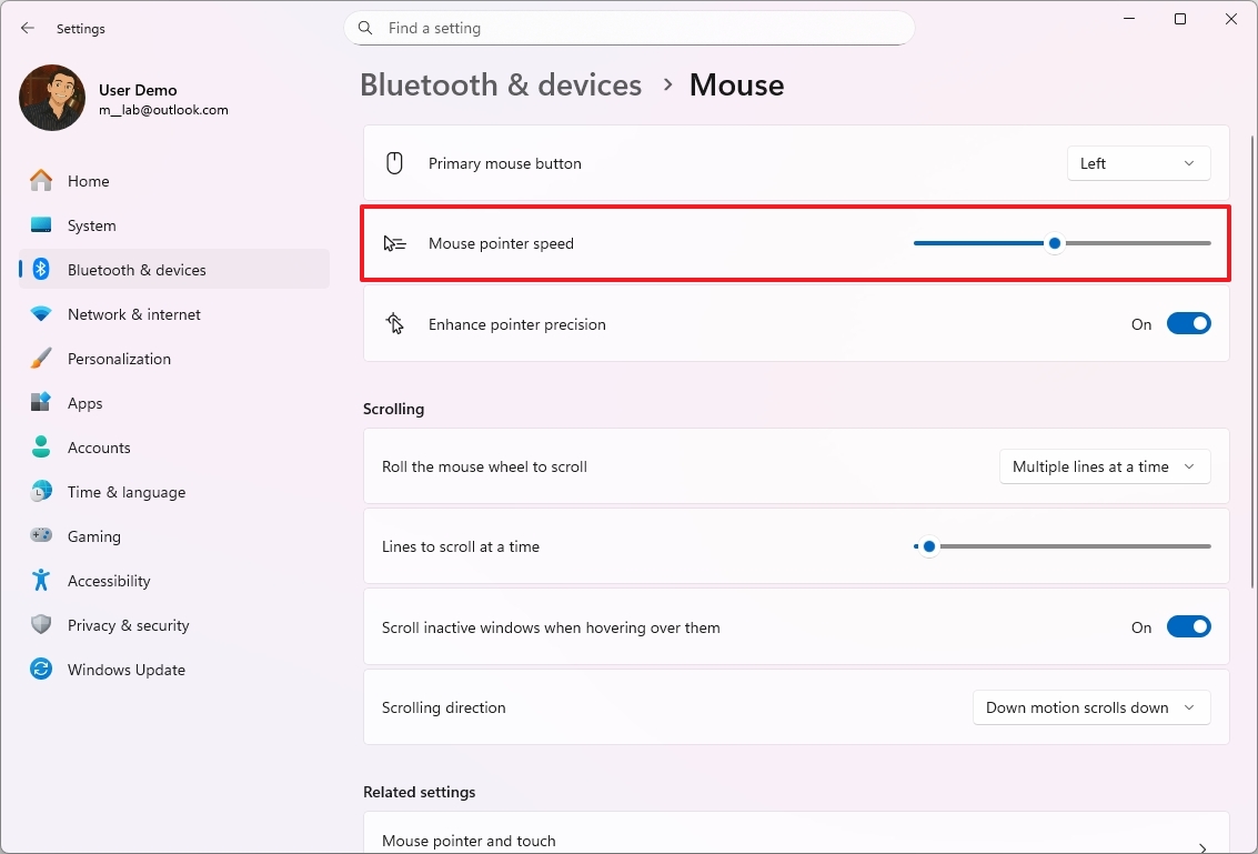 Change mouse speed