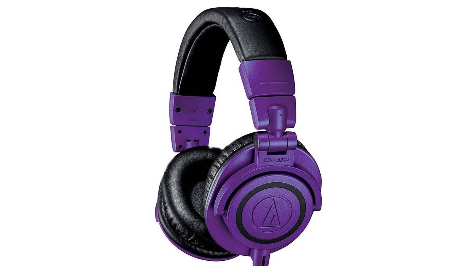 Pair of Audio Technica's ATH-M50xBT headphones in purple