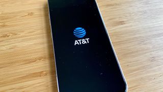 The AT&T logo on an LG V60
