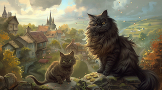 Midjourney image showing a cat from a prompt by ChatGPT
