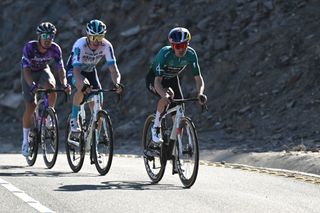 Tom Pidcock leads the breakaway up the climb, which also included MTB rival Alan Hatherly