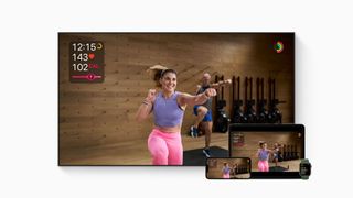 Apple Fitness+ shown on Apple devices