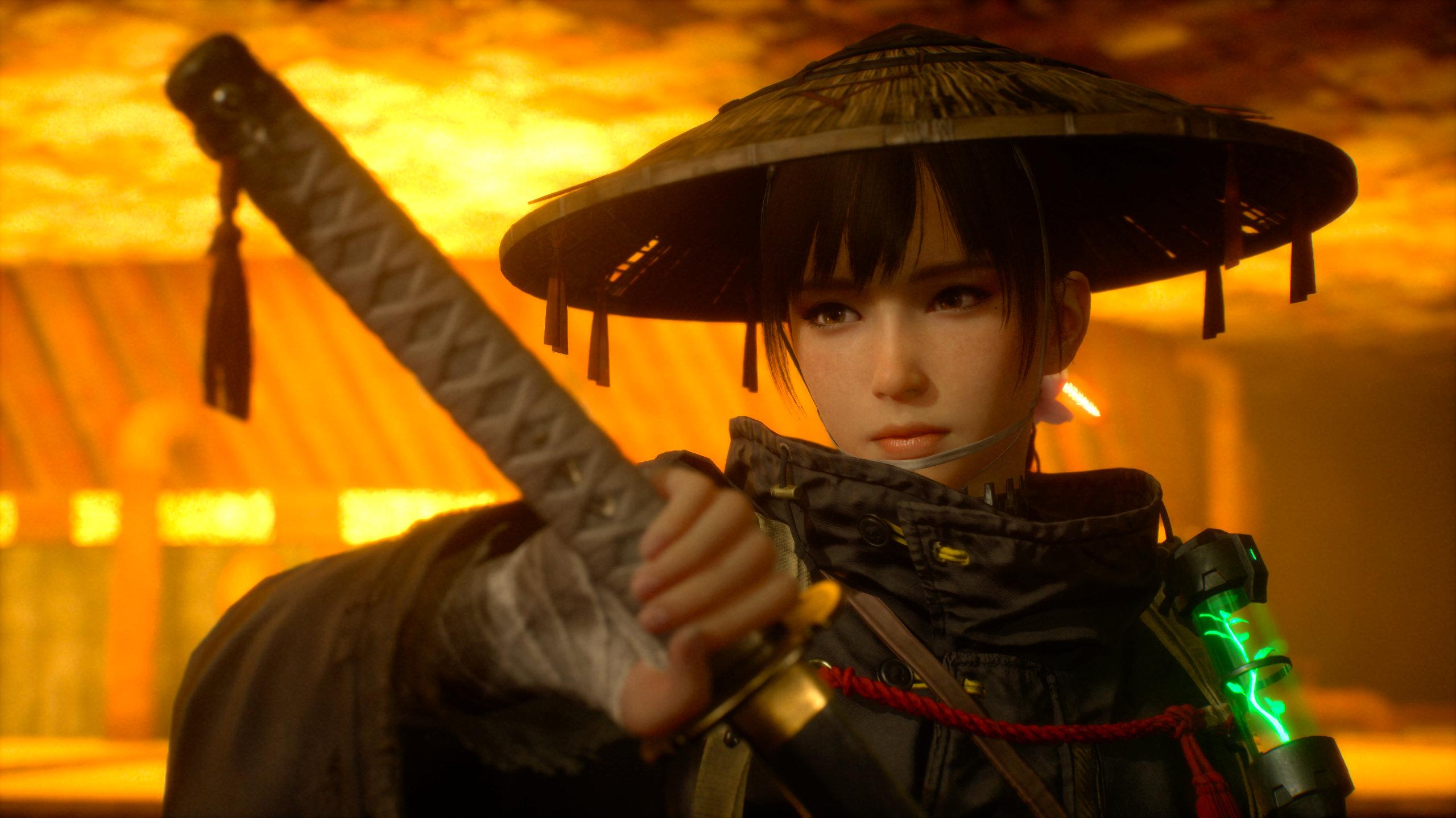 Emma sheathing sword in Beast of Reincarnation