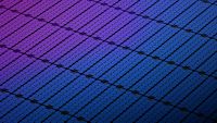 Digital generated image of solar panel with purple -blue reflection.