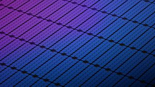 Digital generated image of solar panel with purple -blue reflection.