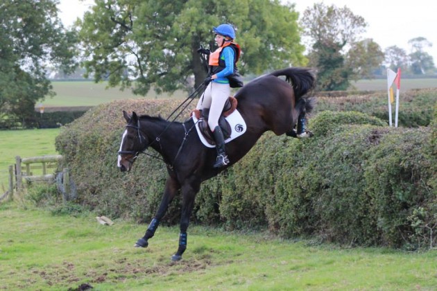 Izzy Castle on her mother's hunter