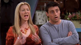 Phoebe and Joey looking too shocked in Friends