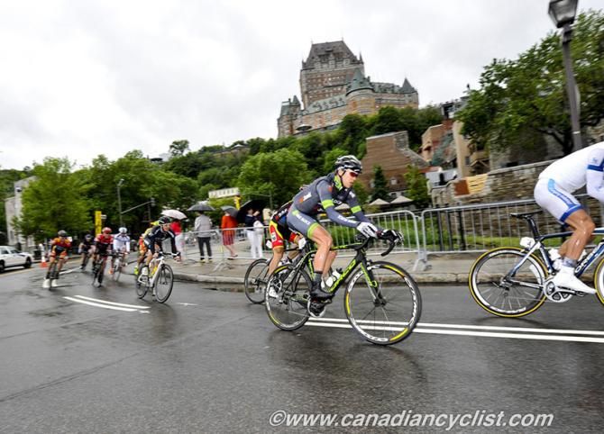 The Chateau Frontenac, a National Historic Site, as a background for today's Quebec City race.