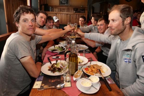 Omega Pharma - QuickStep celebrate Tom Boonen's third Tour of Flanders win