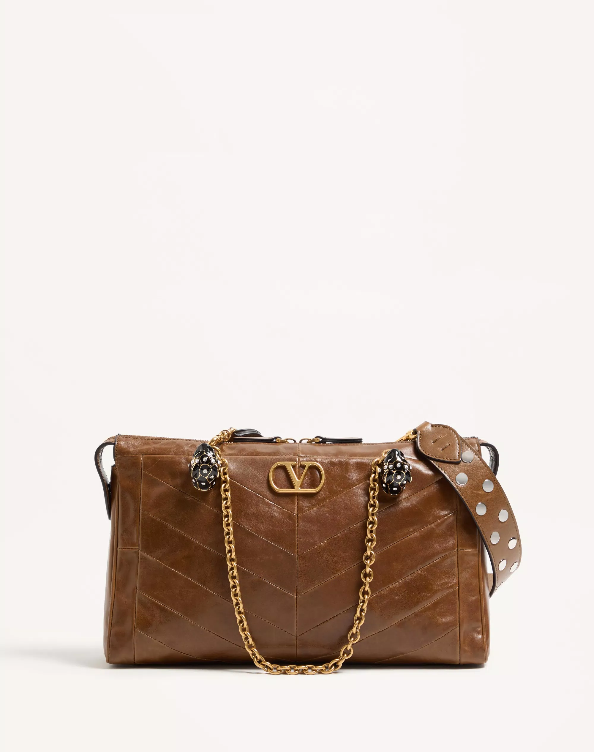 Valentino Garavani, Panthea Shoulder Bag in Nappa Leather With Chevron Pattern