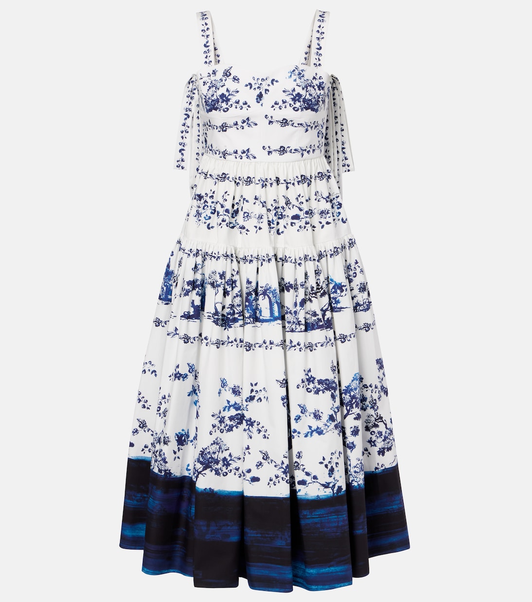 Flared Cotton Midi Dress