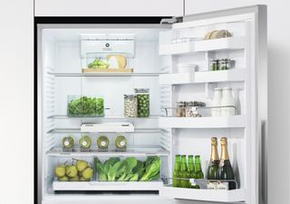 well organised fridge by Fisher & Paykel