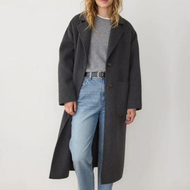 grey tailored coat from Nordstrom