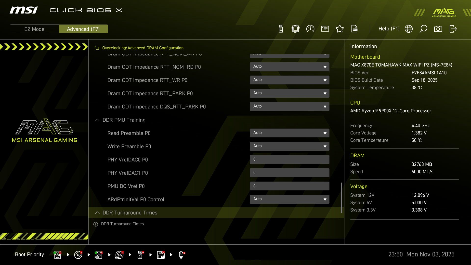 MSI X870E Tomahawk MAX Wifi PZ BIOS