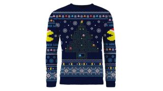 best christmas jumpers illustrated with a pac-man christmas jumper