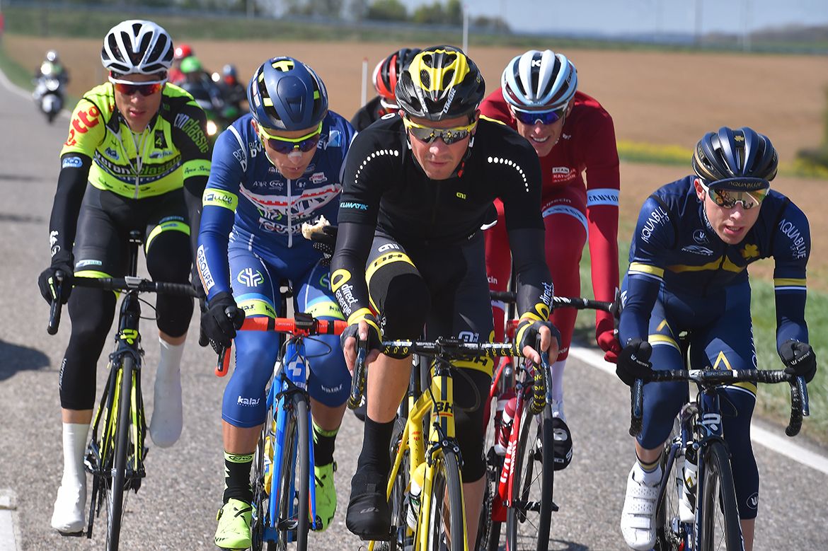 Off the front at La Fl&egrave;che Wallonne