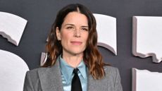 Neve Campbell at Scream 7 premiere on February 25, 2026 in Hollywood, California