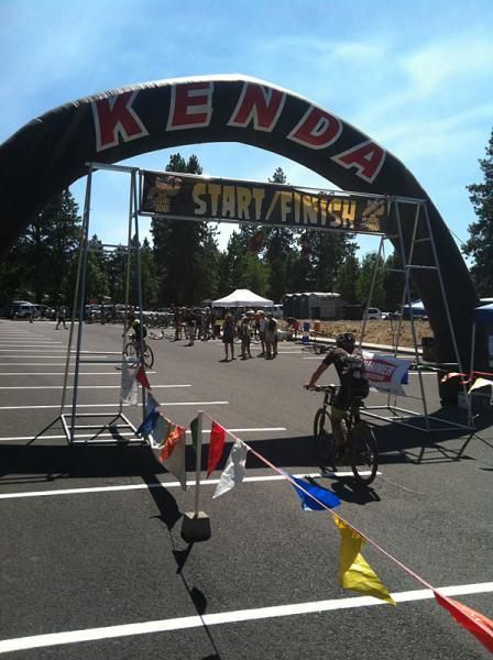 The start / finish line of the High Cascades 100