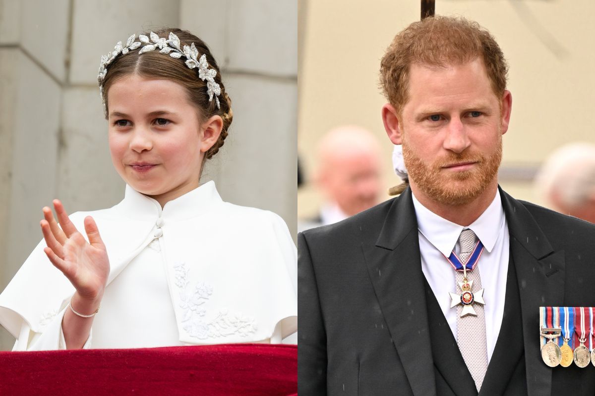 Princess Charlotte could defy Prince Harry&#039;s fears. Seen here side by side 