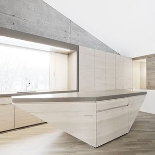 kitchen with wooden flooring