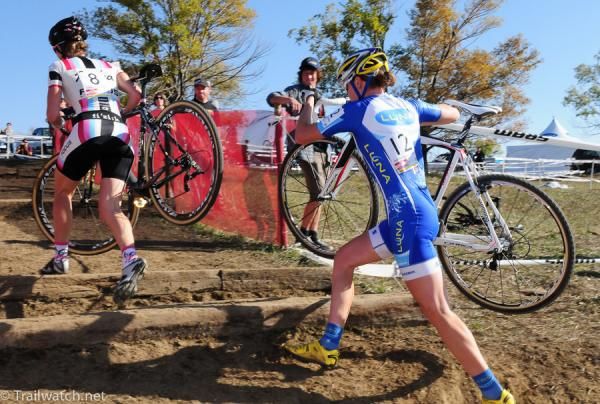 Georgia Gould (Luna Pro Team) battling Julie Krasniak for 2nd place