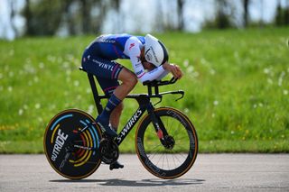 LAUSANNE SWITZERLAND APRIL 26 Ethan Vernon of United Kingdom and Team QuickStep Alpha Vinyl sprints during the 75th Tour De Romandie 2022 Prologue a 512km individual time trial from Lausanne to Lausanne ITT TDR2022 on April 26 2022 in Lausanne Switzerland Photo by Dario BelingheriGetty Images