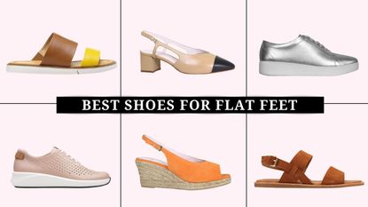 collage of the best shoes for flat feet