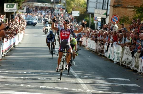 Philippe Gilbert (Silence-Lotto) crosses the line.