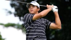 Charlie Woods takes a shot at the US Junior Amateur